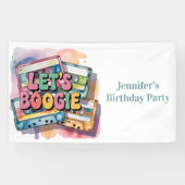 Retro Cassette Tape Let’s Boogie Adult Birthday  横断幕 (横)