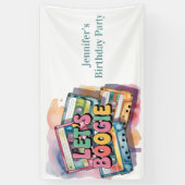 Retro Cassette Tape Let’s Boogie Adult Birthday  横断幕 (縦)