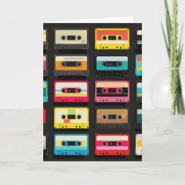 Retro Cassette Tape Pattern – Vintage Music  カード