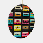 Retro Cassette Tape Pattern – Vintage Music  セラミックオーナメント (右)