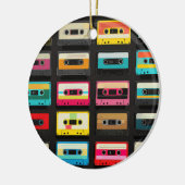 Retro Cassette Tape Pattern – Vintage Music  セラミックオーナメント (左)