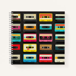 Retro Cassette Tape Pattern – Vintage Music  ノートブック