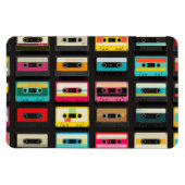 Retro Cassette Tape Pattern – Vintage Music  マグネット (横)