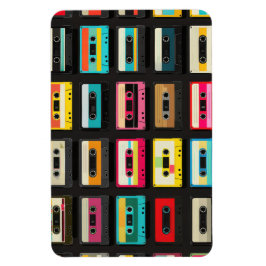 Retro Cassette Tape Pattern – Vintage Music  マグネット