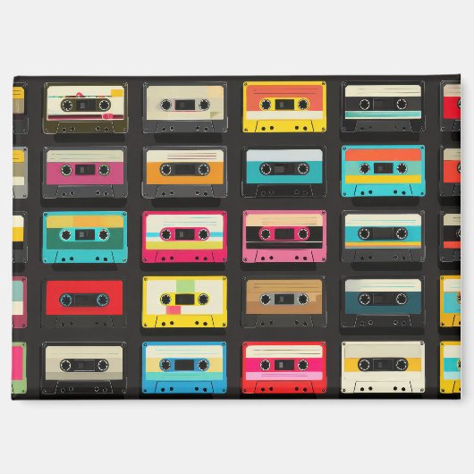 Retro Cassette Tape Pattern – Vintage Music  マグネット (正面)
