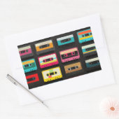 Retro Cassette Tape Pattern – Vintage Music  長方形シール (封筒)