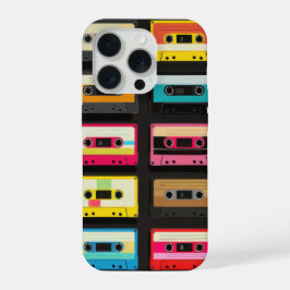 Retro Cassette Tape Pattern – Vintage Music  iPhone 15 Proケース