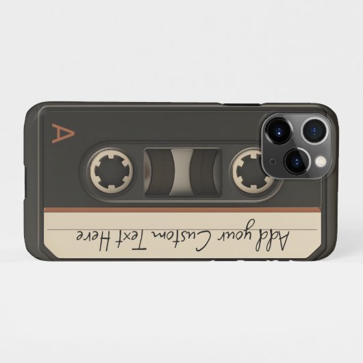 Retro Cassette Tape Phone Case iPhoneケース (裏面横)