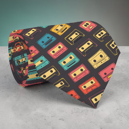 Retro Cassette Tapes Pop Culture Custom Necktie ネクタイ