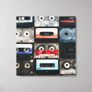 Retro cassettes image on canvas キャンバスプリント