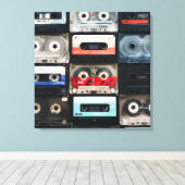 Retro cassettes image on canvas キャンバスプリント (インサイチュ (ウッドフロア))