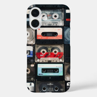 Retro cassettes image on iphone case 16ケース