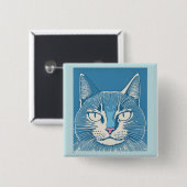 retro cat 1 缶バッジ (正面&裏面)