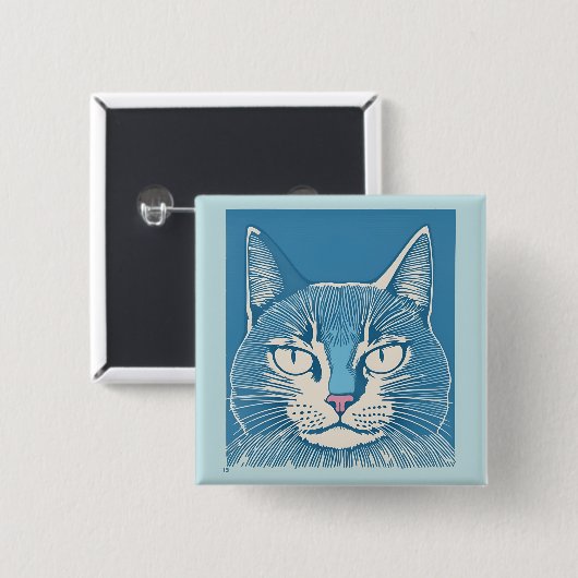 retro cat 1 缶バッジ (正面&裏面)