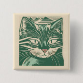 retro cat 3 缶バッジ (正面)