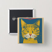 retro cat 4 缶バッジ (正面&裏面)