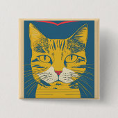 retro cat 4 缶バッジ (正面)