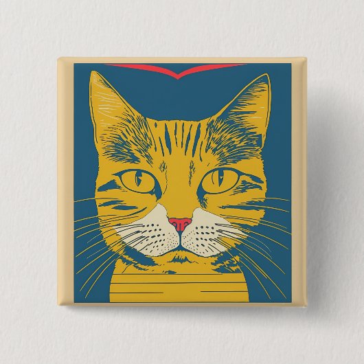 retro cat 4 缶バッジ (正面)