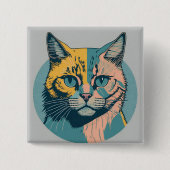 retro cat 5 缶バッジ (正面)