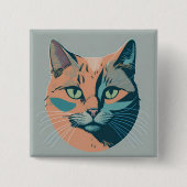 retro cat 5 缶バッジ (正面)