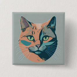 retro cat 5 缶バッジ