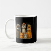 Retro Cat Art Crazy Funny Kitten Gift Men Women Bo コーヒーマグカップ (左)