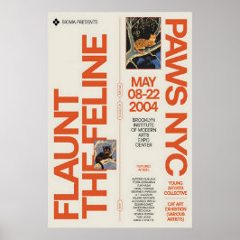 Retro Cat Art Exhibition Poster NYC Feline Show ポスター