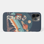 Retro Cat Astronaut Cosmic Space Illustration Case-Mate iPhoneケース (裏面(横))