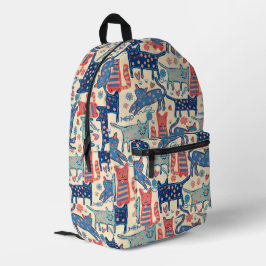 Retro Cat Backpack プリントバックパック