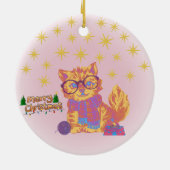 Retro Cat Ceramic Christmas Ornament セラミックオーナメント (裏面)