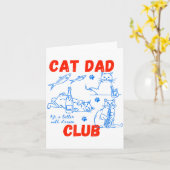 Retro Cat Dad Club Life Is Better With Cats Funny  カード (黄色い花)