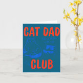 Retro Cat Dad Club Life Is Better With Cats Funny  カード (黄色い花)