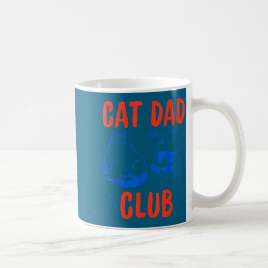 Retro Cat Dad Club Life Is Better With Cats Funny コーヒーマグカップ (右)