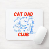 Retro Cat Dad Club Life Is Better With Cats Funny  マウスパッド (マウス)