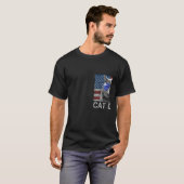 Retro Cat Daddy USA Flag Cat Retro Cat Sunglasses  Tシャツ (正面フル)