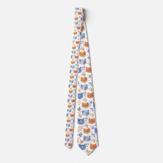 Retro Cat Graphic Custom Necktie ネクタイ (裏面)