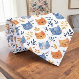 Retro Cat Graphic Custom Necktie ネクタイ
