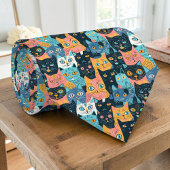 Retro Cat Graphic Custom Necktie ネクタイ