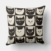 Retro Cat Grid Pattern クッション (裏面)