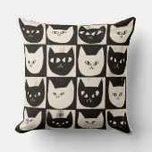 Retro Cat Grid Pattern クッション (正面)