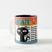 Retro Cat Lover Graphic ツートーンマグカップ (正面左)