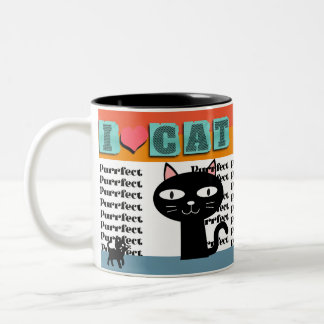 Retro Cat Lover Graphic ツートーンマグカップ