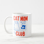 Retro Cat Mom Club Funny Cat Meme Mama Grandma Mot コーヒーマグカップ (左)