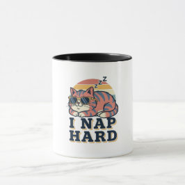 Retro Cat Nap Humor Color Inside Mug マグカップ