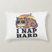 Retro Cat Nap Humor Rectangular Pillow アクセントクッション (正面)
