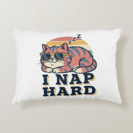 Retro Cat Nap Humor Rectangular Pillow アクセントクッション