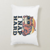 Retro Cat Nap Humor Rectangular Pillow アクセントクッション (裏面(縦))