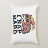 Retro Cat Nap Humor Rectangular Pillow アクセントクッション (正面(垂直))