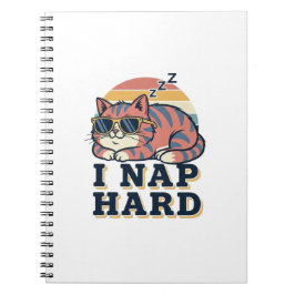 Retro Cat Nap Quote Lined Notebook ノートブック