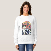 Retro Cat Nap Quote Women’s Sweatshirt スウェットシャツ (正面フル)